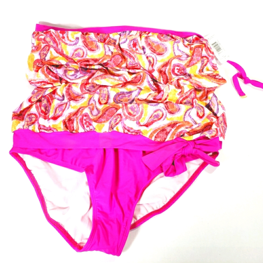 Pink Two Piece Tankini Size 20W Dippin Daisy's